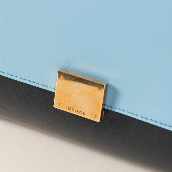 Celine Trapeze Smooth Calfskin Tri-Colour Blue Leather Bag - Picture 11 of 15